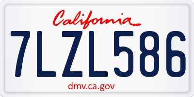 CA license plate 7LZL586