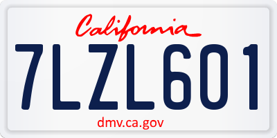 CA license plate 7LZL601