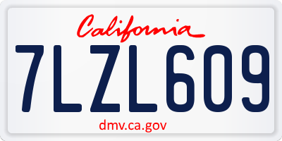 CA license plate 7LZL609