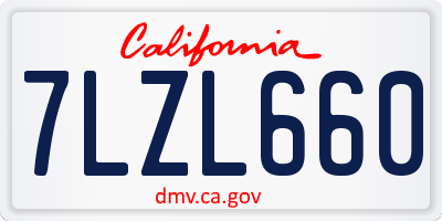 CA license plate 7LZL660