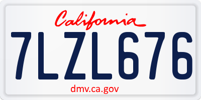 CA license plate 7LZL676