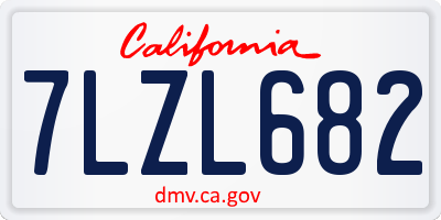 CA license plate 7LZL682