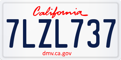 CA license plate 7LZL737