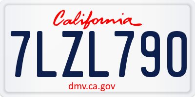 CA license plate 7LZL790