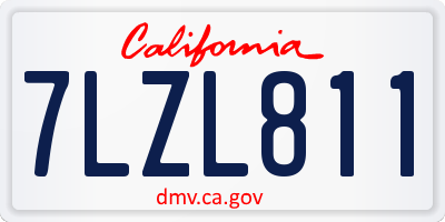 CA license plate 7LZL811