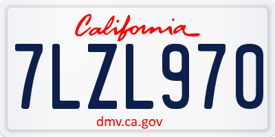 CA license plate 7LZL970