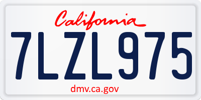 CA license plate 7LZL975