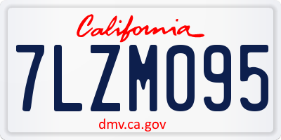 CA license plate 7LZM095