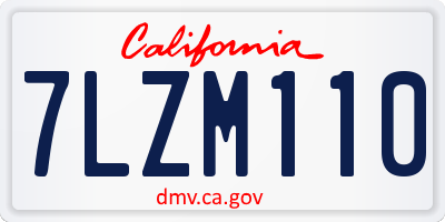 CA license plate 7LZM110