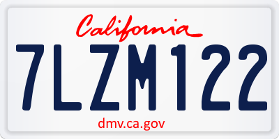 CA license plate 7LZM122