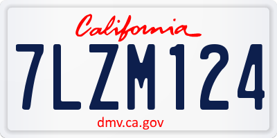 CA license plate 7LZM124