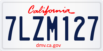 CA license plate 7LZM127