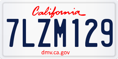 CA license plate 7LZM129