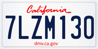 CA license plate 7LZM130