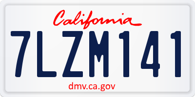 CA license plate 7LZM141