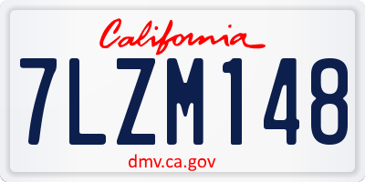 CA license plate 7LZM148