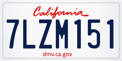 CA license plate 7LZM151
