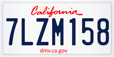 CA license plate 7LZM158