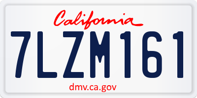 CA license plate 7LZM161