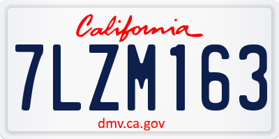 CA license plate 7LZM163