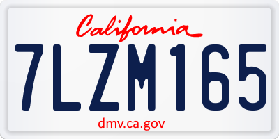 CA license plate 7LZM165
