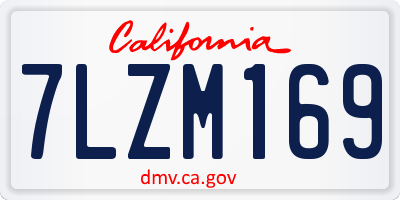CA license plate 7LZM169