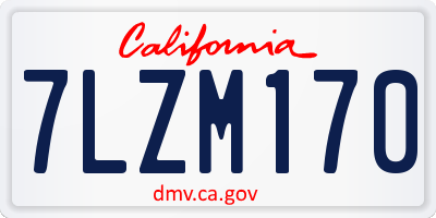 CA license plate 7LZM170