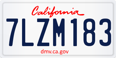 CA license plate 7LZM183