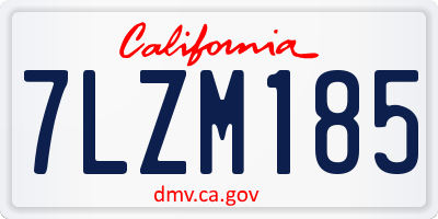 CA license plate 7LZM185