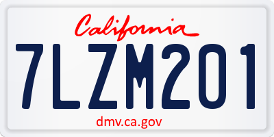 CA license plate 7LZM201
