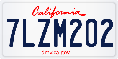 CA license plate 7LZM202