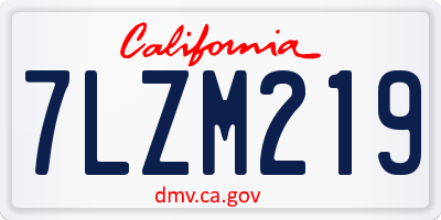 CA license plate 7LZM219
