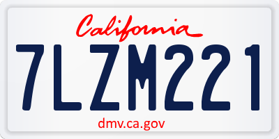 CA license plate 7LZM221