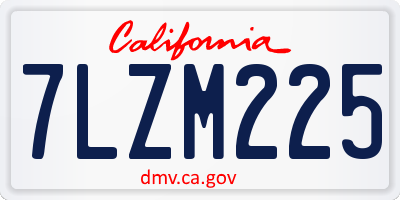CA license plate 7LZM225