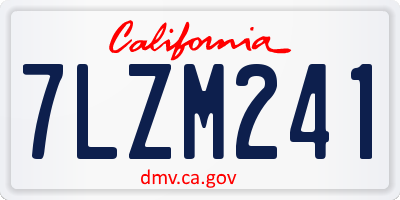 CA license plate 7LZM241