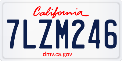 CA license plate 7LZM246