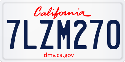 CA license plate 7LZM270