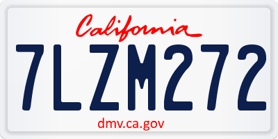 CA license plate 7LZM272