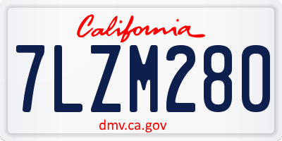 CA license plate 7LZM280