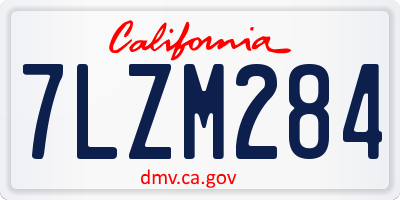 CA license plate 7LZM284