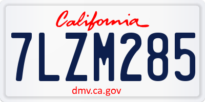 CA license plate 7LZM285