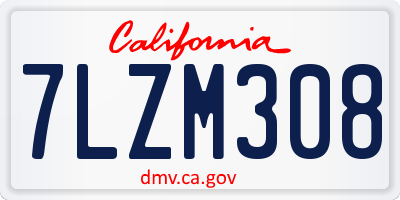 CA license plate 7LZM308