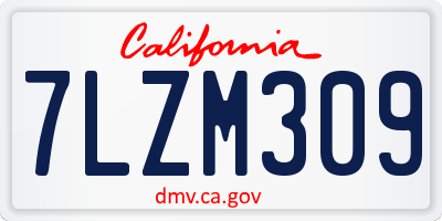 CA license plate 7LZM309
