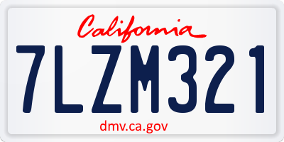 CA license plate 7LZM321