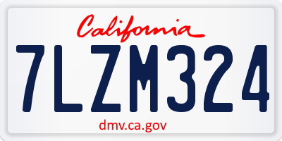 CA license plate 7LZM324