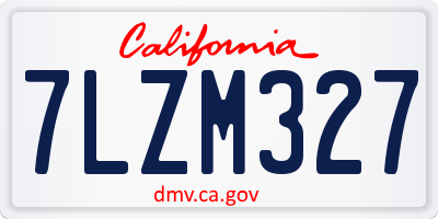 CA license plate 7LZM327