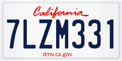 CA license plate 7LZM331