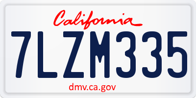 CA license plate 7LZM335