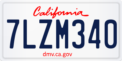 CA license plate 7LZM340