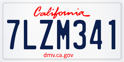 CA license plate 7LZM341